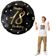 balon foliowy happy birthday 18 b c czarno zloty godan 18 rnd