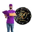 balon foliowy happy birthday 30 b c czarno zloty godan 18 rnd