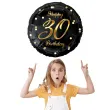 balon foliowy happy birthday 30 b c czarno zloty godan 18 rnd