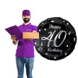 balon foliowy happy birthday 40 b c czarno srebrny godan 18 rnd