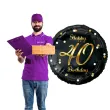 balon foliowy happy birthday 40 b c czarno zloty godan 18 rnd