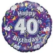 balon foliowy happy birthday 40 fioletowy oaktree 18 rnd