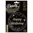 balon foliowy happy birthday b c czarno zloty godan 18 rnd