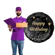 balon foliowy happy birthday b c czarno zloty godan 18 rnd