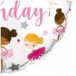 balon foliowy happy birthday baleriny bialy qualatex 18 rnd