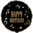 balon foliowy happy birthday blyski swiatel czarno zloty godan 18 rnd