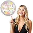 balon foliowy happy birthday boho rosliny dekoracja na urodziny 18 rnd