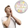 balon foliowy happy birthday boho rosliny dekoracja na urodziny 18 rnd