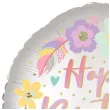 balon foliowy happy birthday boho rosliny dekoracja na urodziny 18 rnd