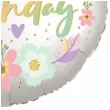 balon foliowy happy birthday boho rosliny dekoracja na urodziny 18 rnd