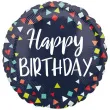 balon foliowy happy birthday czarny amscan 17 rnd