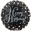 balon foliowy happy birthday czarny amscan 18 rnd