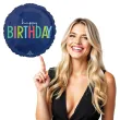 balon foliowy happy birthday dekoracja na urodziny granatowy 18 rnd