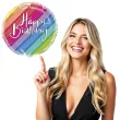 balon foliowy happy birthday dekoracja na urodziny teczowy unique 18 rnd