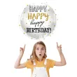 balon foliowy happy birthday dots bialo zloty folat 18 rnd