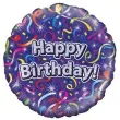 balon foliowy happy birthday fioletowy holograficzny oaktree 18