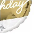 balon foliowy happy birthday glamour dekoracja na urodziny bialo zloty 18 rnd