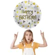 balon foliowy happy birthday gold triangles folat 18 rnd