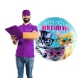 balon foliowy happy birthday koty w okularach jix 18 rnd