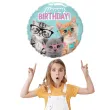 balon foliowy happy birthday koty w okularach qualatex 18 rnd