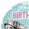 balon foliowy happy birthday koty w okularach qualatex 18 rnd