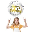 balon foliowy happy birthday kropki zlote folat 18 rnd