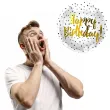 balon foliowy happy birthday kropki zlote folat 18 rnd