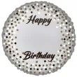 balon foliowy happy birthday naklejki cyfry srebrny procos 18 rnd