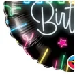 balon foliowy happy birthday neon czarny qualatex 18 rnd