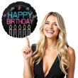 balon foliowy happy birthday neonowy czarny amscan 18 rnd