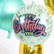 balon foliowy happy birthday retro stars folat 18 rnd