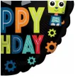 balon foliowy happy birthday roboty dekoracja na urodziny czarny 18 rnd
