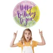 balon foliowy happy birthday tricolor folat 18 rnd
