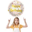 balon foliowy happy birthday urocze kwiaty folat 18 rnd