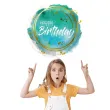 balon foliowy happy birthday watercolor aqua folat 18 rnd