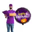 balon foliowy happy halloween dynia i duch fioletowy flexmetal 18 rnd
