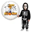 balon foliowy happy halloween noc z duchami bialy 18 rnd