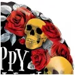 balon foliowy happy halloween roze i czaszki qualatex 18 rnd