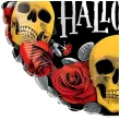 balon foliowy happy halloween roze i czaszki qualatex 18 rnd