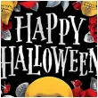 balon foliowy happy halloween roze i czaszki qualatex 18 rnd