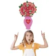 balon foliowy happy valentines day roze w wazonie rozowy betallic 52 shp