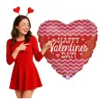 balon foliowy happy valentines day serce chevron czerwony betallic 18 hrt