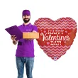 balon foliowy happy valentines day serce chevron czerwony betallic 18 hrt