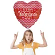 balon foliowy happy valentines day serce chevron czerwony betallic 18 hrt