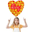 balon foliowy happy valentines day serce emoji betallic 18 hrt