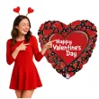 balon foliowy happy valentines day serce i serduszka czerwony betallic 18 hrt