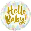 balon foliowy hello baby pastelowe trojkaty qualatex 18 rnd