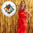 balon foliowy hollywood party kino bialy 18 rnd