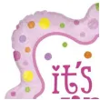balon foliowy its a girl kwiatki rozowy betallic 18 shp