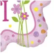 balon foliowy its a girl kwiatki rozowy betallic 18 shp